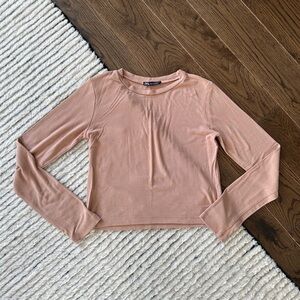 Zara fitted long sleeve jersey top